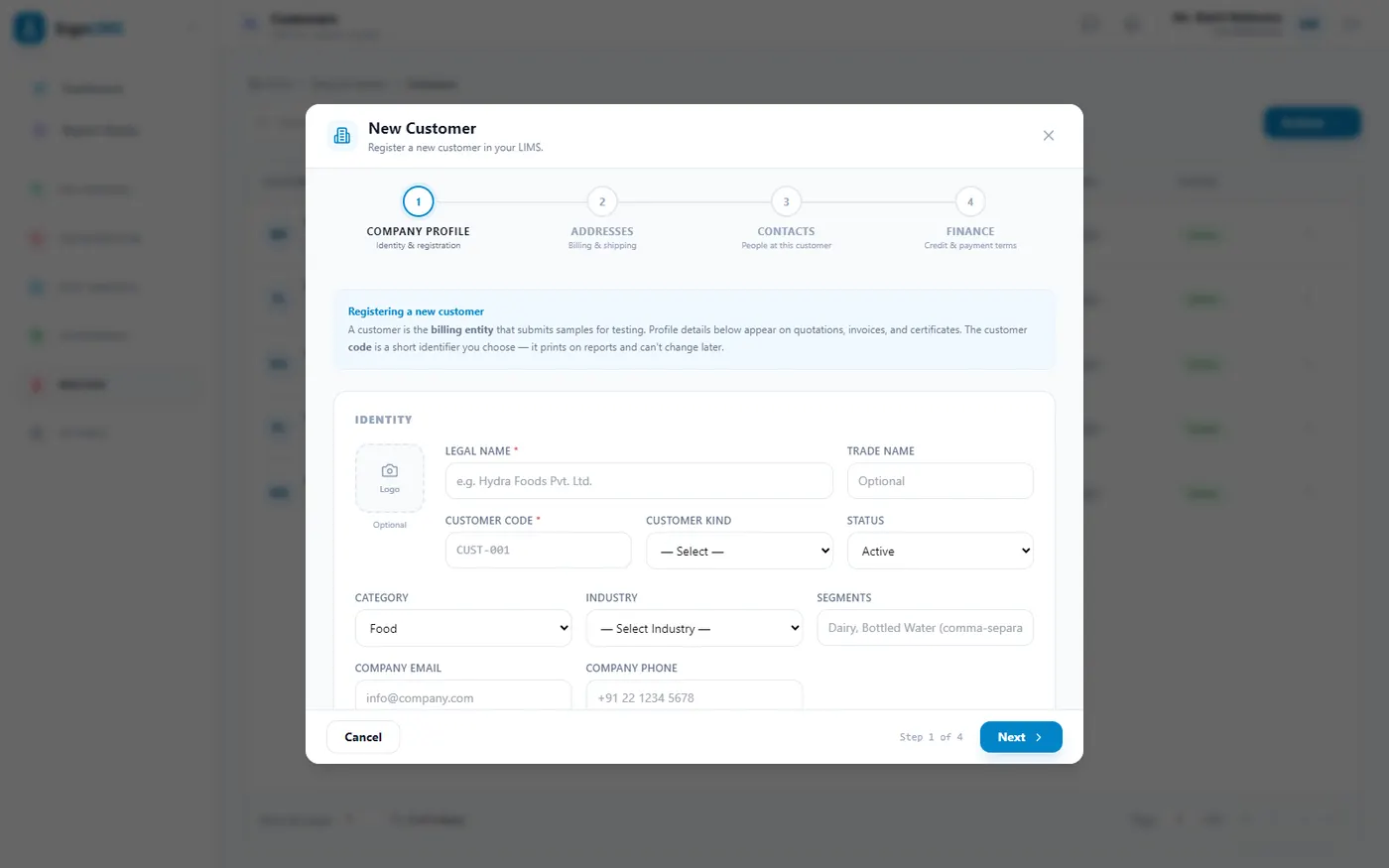ErgoLIMS New customer